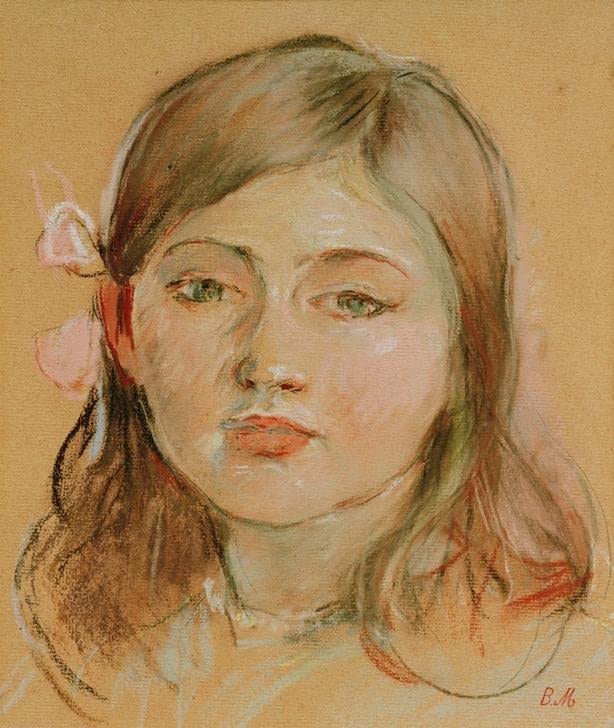 Pintura murales decor lienzo del retrato de Julie de Berthe Morisot vintage