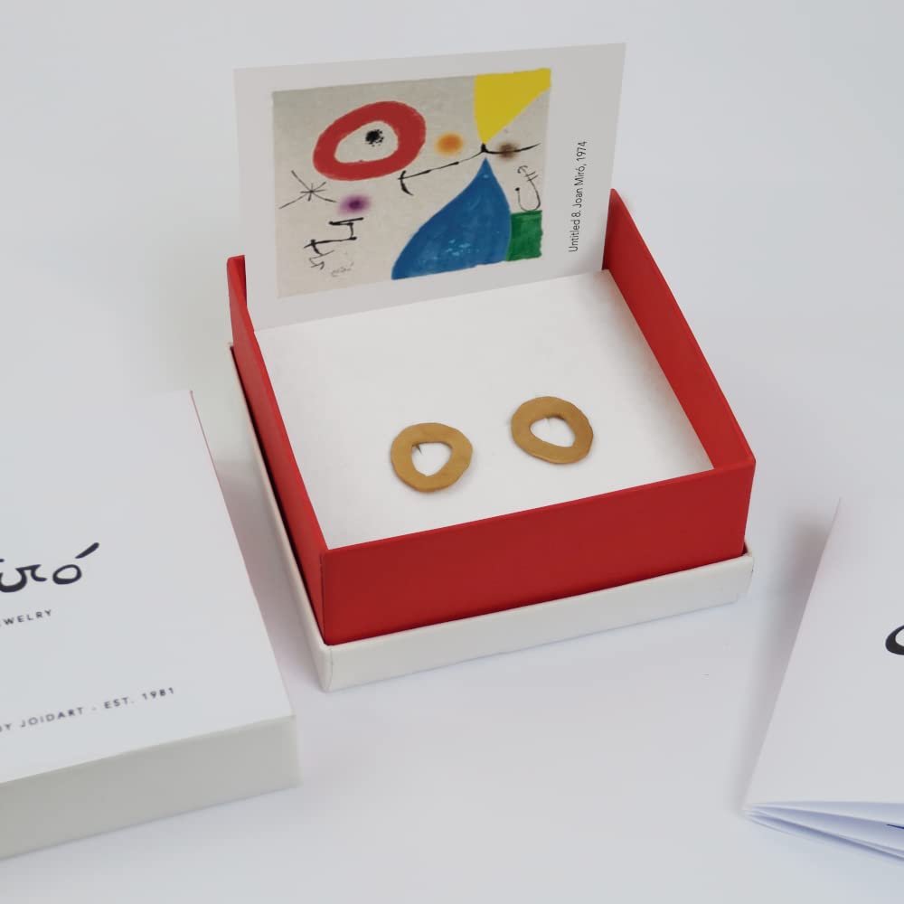 PENDIENTES DORADOS MIRÓ JEWELRY | Diseñado por Joidart | Colección Miró | Metal con baño de oro de 24 K