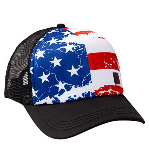 Shüe Trucker Hat Foam Mesh Snapback, American Flag