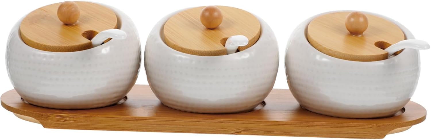 Spice Containers Lids Set 3 Large Capacity Kitchen Jars Shake Lids Stackable Spices Storage Pepper Salt Seasoning Jars