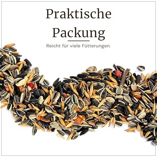 Erdtmanns Streufutter für Wildvögel – Futtermischung mit Sonnenblumenkernen, Hirse & Getreide – energiereiches Vogelfutter für Ganzjahresfütterung – für Garten, Balkon & Futterhaus (10 kg)