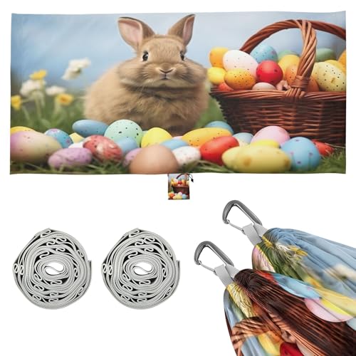 Takiito Easter Bunny Hammock 330 lb Capacity Travel Camping Hammock with Tree Straps, Portable Lightweight for Outdoor Beach Backpacking Backyard Patio