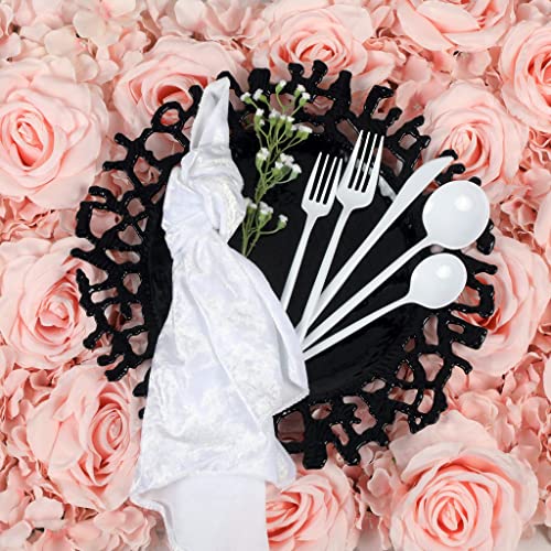 Platos decorativos acrílicos negros CVL 10 piezas miniatura 2