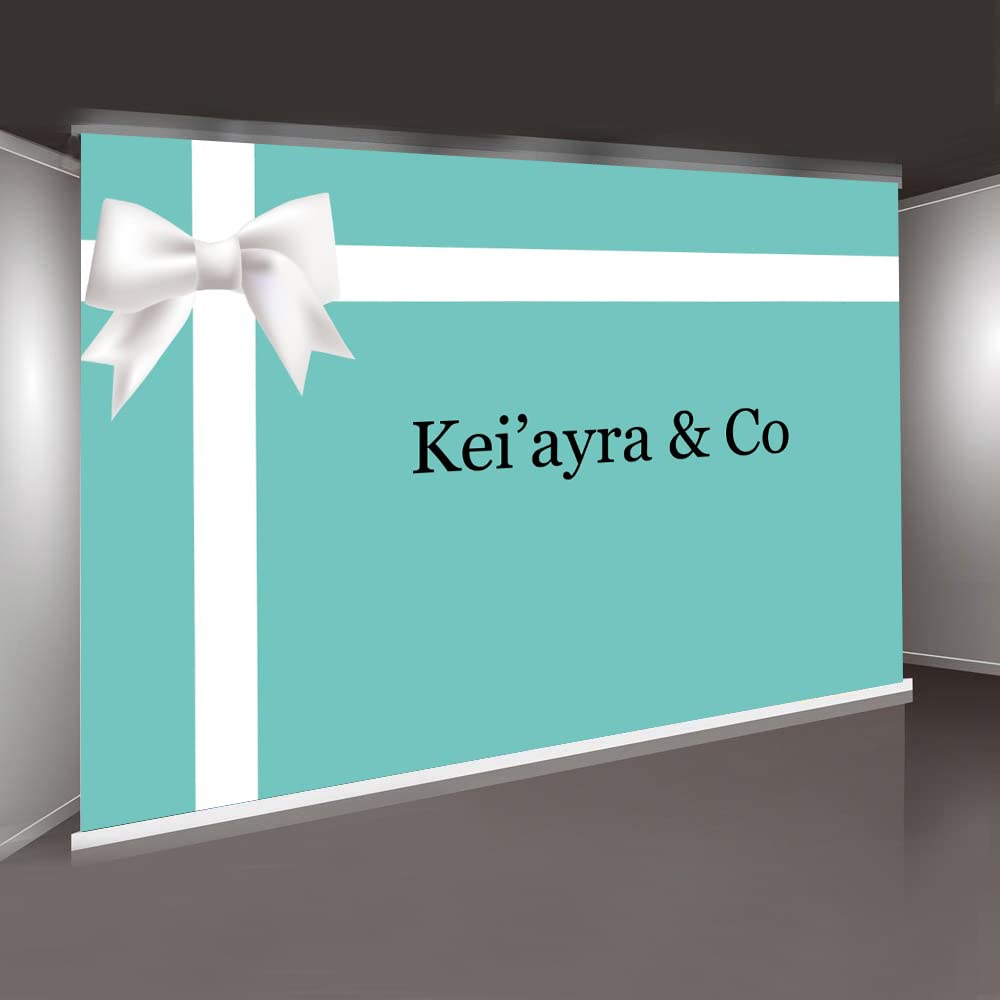 MTMETY Customizable Blue Breakfast Baby Shower Photography Backdrops 10x7ft Bowknot Bow Crown Photo Background for Girls Baby Shower BJZGME73