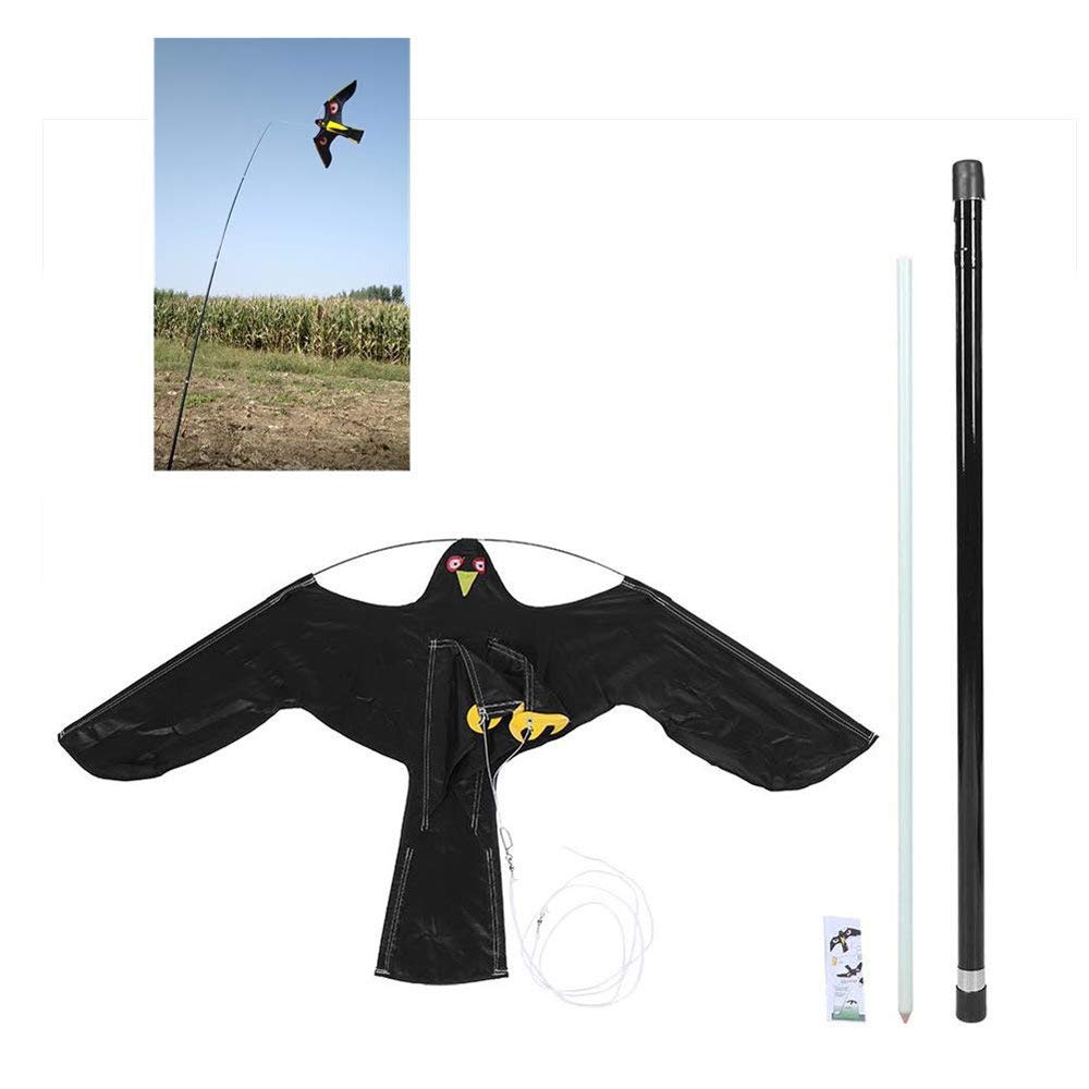AILZNN Defenders Hawk Kite, Bird Repeller Extendable Flying Hawk Bird Scarer Kite with 7m Telescopic Pole