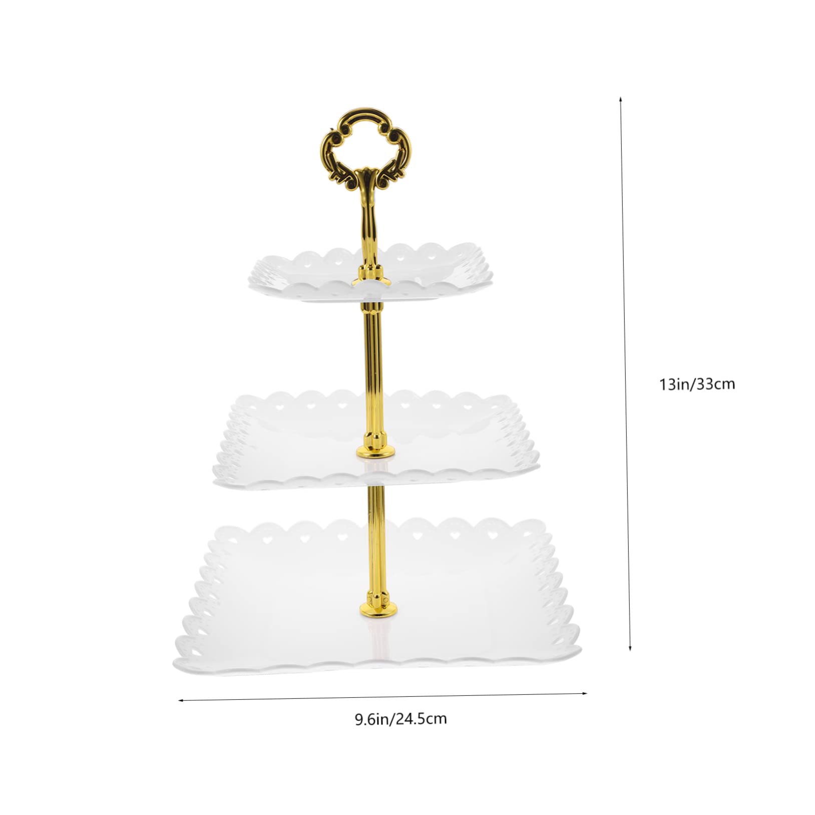HOLIDYOYO Dessert Plate Cupcake Tier Stand Cupcake Holder Pastry Serving Tray Tiered Cupcake Stand 3 Tier Serving Tray Rustic Cupcake Stand Serving Tray for Party White Abs re-usable