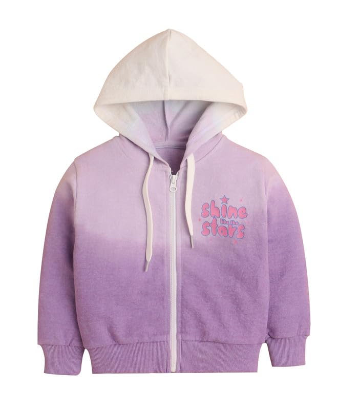 BUMZEE Girls Cotton Blend Full Sleeves Hooded Zipper Sweatshirt (Peb10880881)