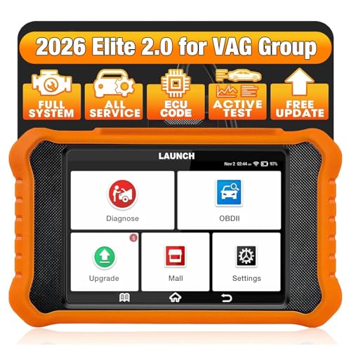 2026 LAUNCH Creader Elite V2.0 OBD2 Scanner for VW Audi Skoda Seat, Full Systems Bi-Directional Scan Tool for VAG Vehicles, All Services Car Code Reader, AUTO VIN, Free Update