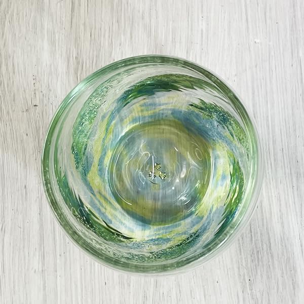 [kubagasaya]くば笠屋 琉球ガラス グラス ロックグラス 沖縄 お土産 ホタル石 蛍石 ホタルねじりタルグラス (緑)