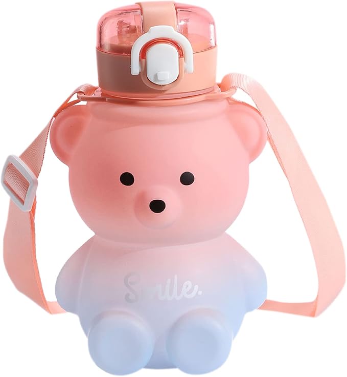 TIAASTAP Kawaii Water Bottle, Portable Cute Water Bottle with Straw