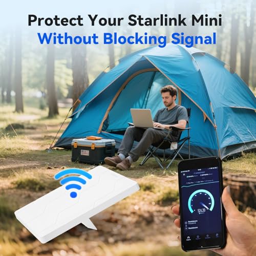 Image of Starlink Mini Case Protective Cover, Hailproof Liquid Silicone Protective Case for Starlink Satellite Dish, Starlink Mini Accessories Waterproof Shockproof Portable for Outdoor Camping, White