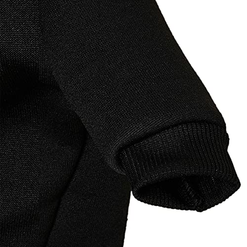 Image of Soft Puppy Sweater for Small Dogs Winter Knit Pullover, Black XXS | Elastic Cuffs Pet Clothes, Holiday Party Matching, Fall Winter Daily Outfit, Soft Breathable Machine Washable Sweatshirt