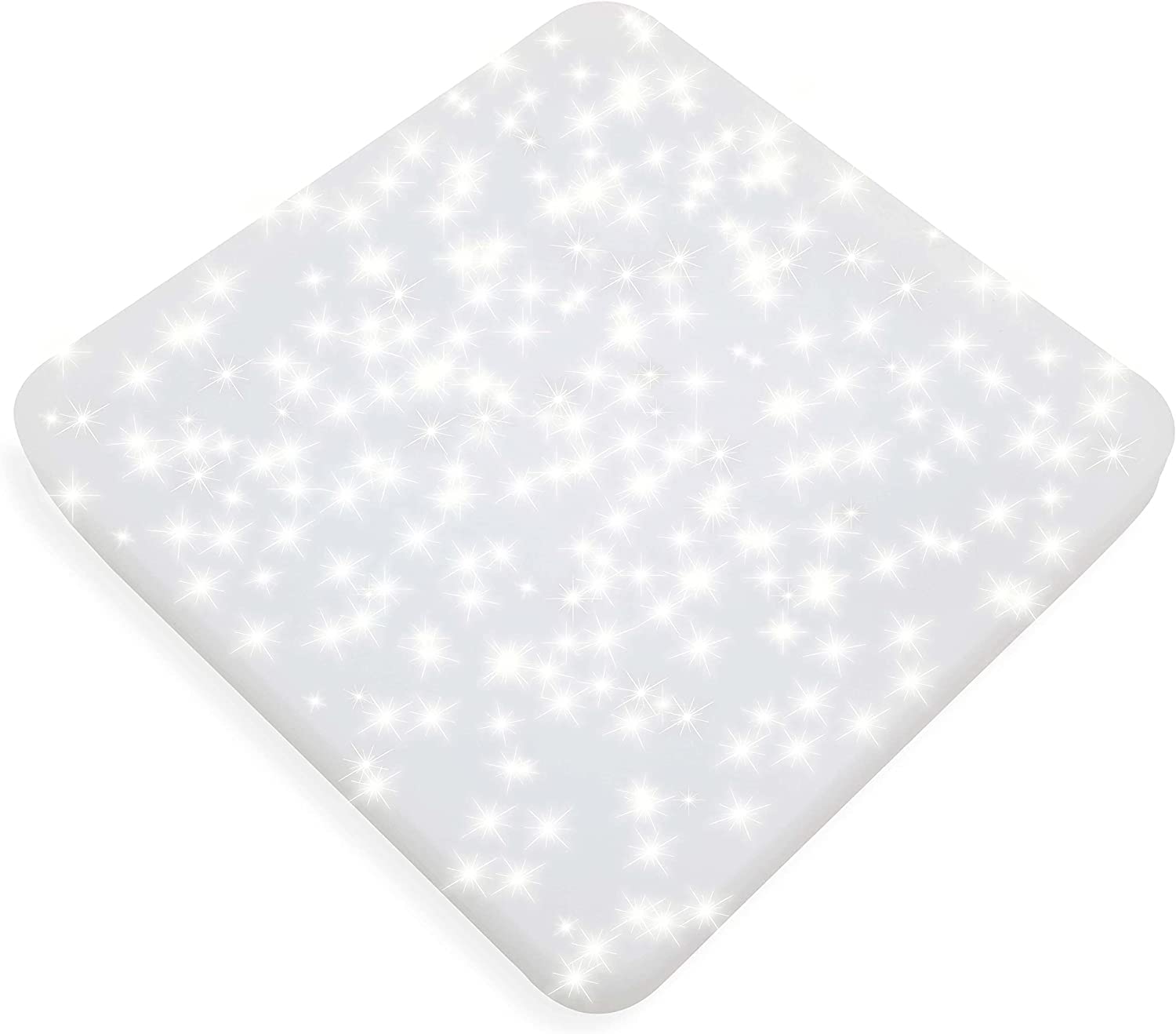 Lumare Lámpara de Techo LED, Efecto de Centelleo del Cielo Estrellado -Sin Proyección de Estrellas, No Regulable, Sin Sensor de Movimiento -24w Blanco Cálido, Cri>80 -Ángulo de Haz de 120° -Cuadrado