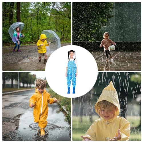 Vadeadores para niños pantalones de lluvia impermeables caza adolescentes 4