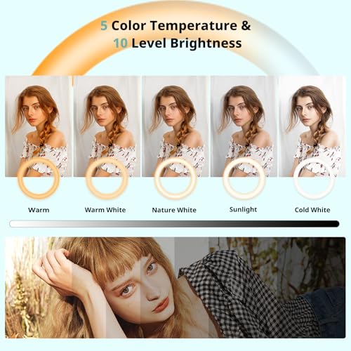 Image of Aureday 14inch iPad Ring Light with Tripod Stand, 62inch Selfie Tripod Light Ring with Phone&Tablet Holder for Recording, 20W LED Circle Light with Wireless Remote for Tiktok, Makeup, Live Streaming