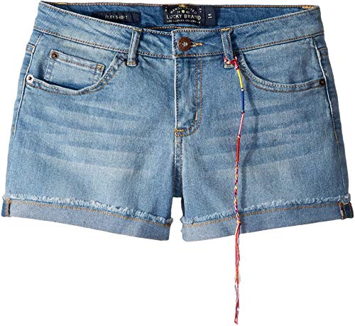 Image of Lucky Brand Girls' Cuffed Jean Shorts, Stretch Denim with 5 Pockets, Mid to High Rise Waist