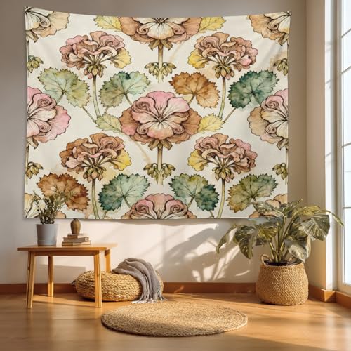 Tapisserie florale Batmerry anti-plis à volants pour un décor mural durable
