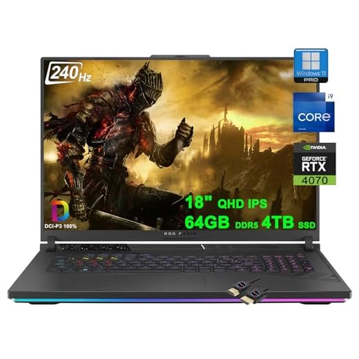 ASUS ROG Strix G18 G814 Ordinateur portable de jeu | 18 po QHD 240 Hz (100 % DCI-P3, 3 ms) | Intel 24-Core i9-13980HX | 64 Go DDR5 4 To SSD | GeForce RTX 4070 | Thunderbolt RVB rétroéclairé à charge