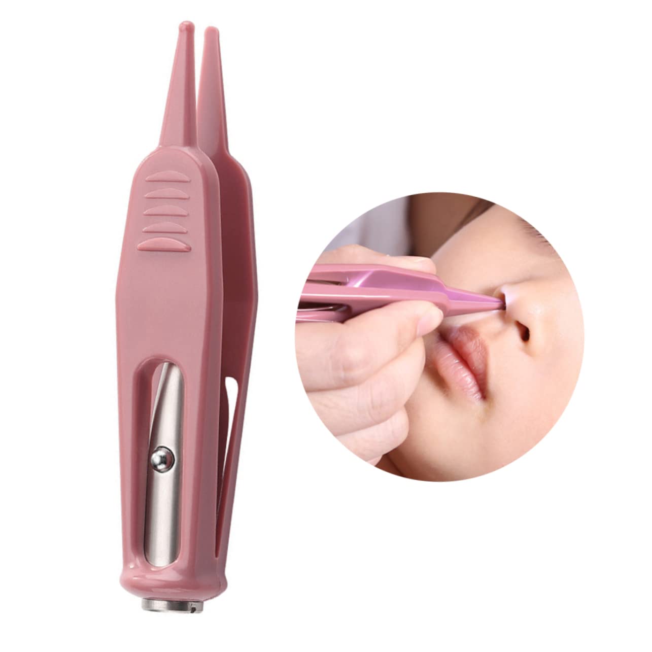 BESTonZON Clip De Nettoyage Du Nez Led 2 PièCes Outil De Soin Des Oreilles BéBé Portable SéCurisé Avec Pointe Ronde PoignéE AntidéRapante Pour Maison Et Voyage