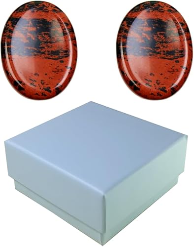 Miniatura 6 de 2 piedras de obsidiana roja para la ansiedad para el pulgar, cristales curativos de forma ovalada, tallados a mano, piedras naturales de bolsillo