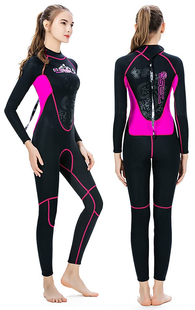 E-Qianw 3mm Wetsuit Women, Wetsuit for Women Full Neoprene Diving Suits Long Sleeve Women's Wetsuit for Girls Youth Diving Swimming Surfing Wetsuit