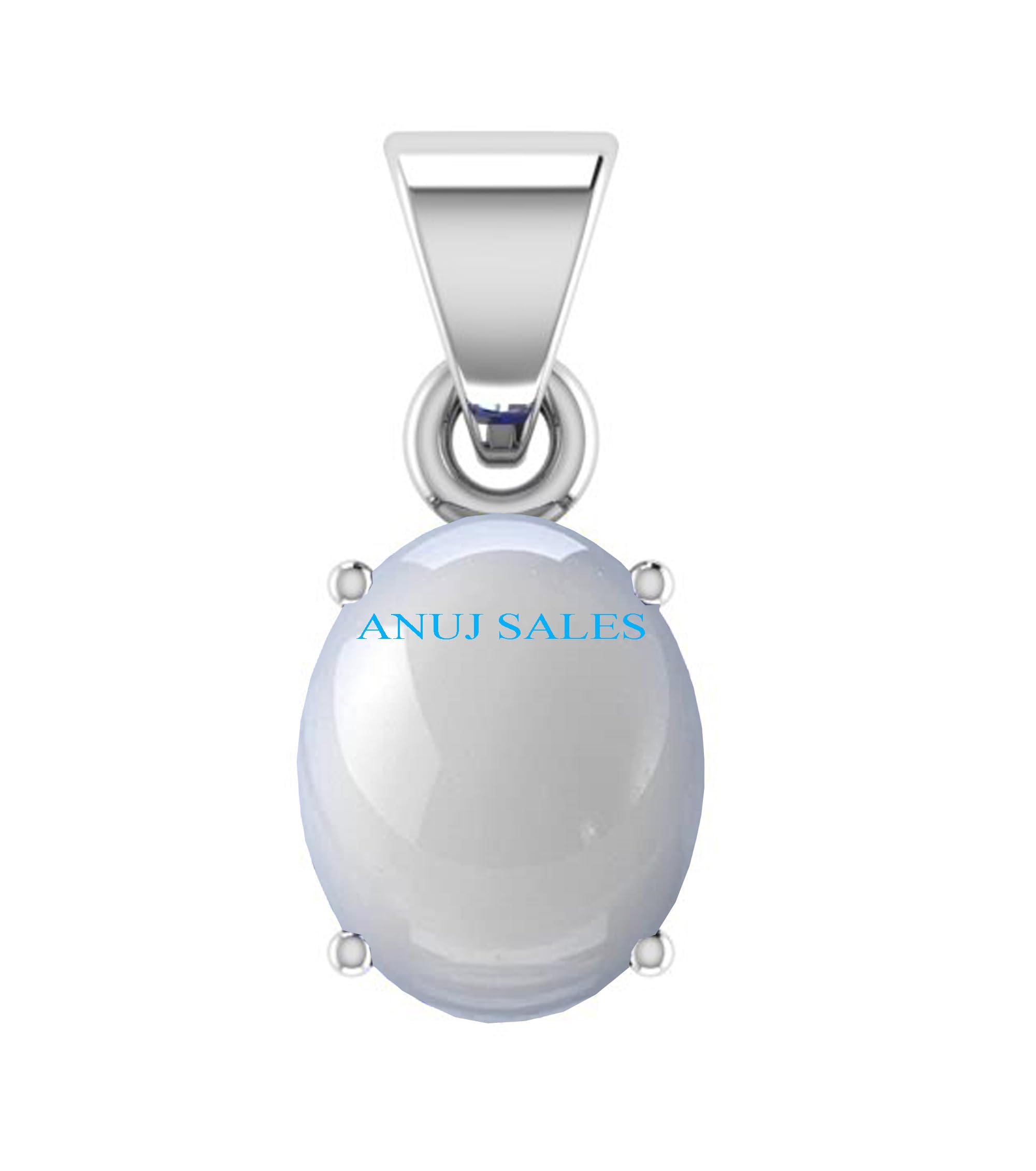 anuj sales 8.25 Ratti 7.00 Ct Natural A+ Quality Moonstone Gemstone Silver Pendant for Men and Women's-picture-0