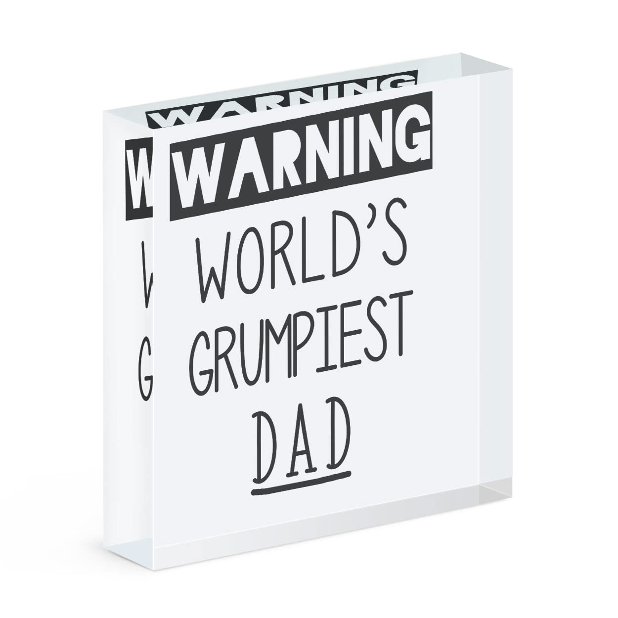 Cadre acrylique World's le Plus Grincheux Papa pour décorer sans clou