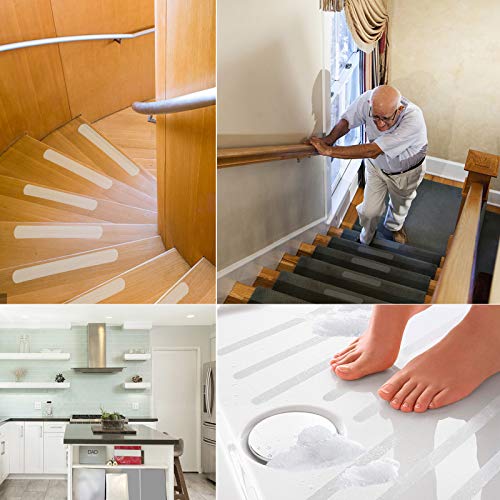 TDDL 30 STK Treppenstufen Antirutsch Antirutschstreifen für Treppen Transparent Anti Rutsch Aufkleber Streifen Wasserdicht Anti-Rutsch Streifen für Dusche selbstklebend Rutschschutz 20x2 cm