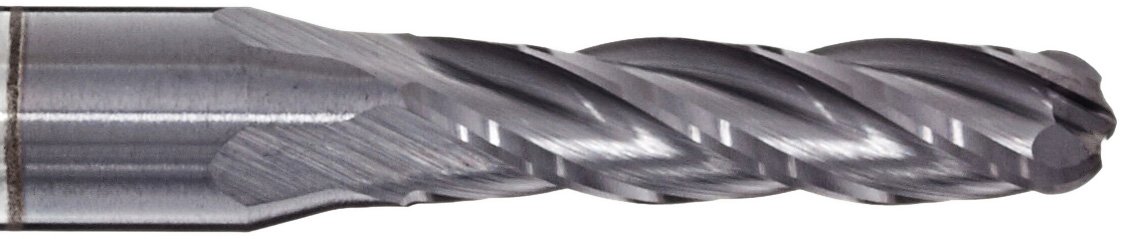 Melin Tool CCMG-B Carbide Ball Nose End Mill, AlTiN Monolayer Finish, 30 Deg Helix, 4 Flutes, 1.5000