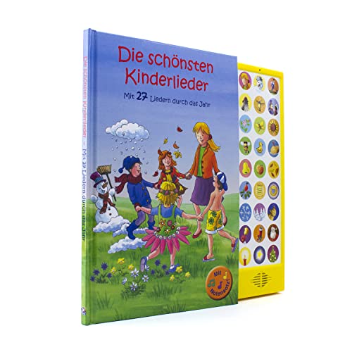 27-Button Soundbuch - Die schönsten Kinderlieder zum Mitsingen - Mit 27 Liedern durch das Jahr Hardcover-Buch mit Noten - Liederbuch: mit 27 bekannten Kinderliedern