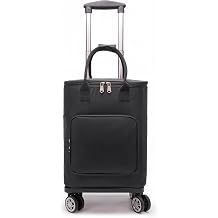 Collapsible Utility Cart Foldable Reusable Shopping Trolley Bag with Wheels and Telescoping Handle Water-Repellent Oxford Fabric Folding Grocery Cart Black, S