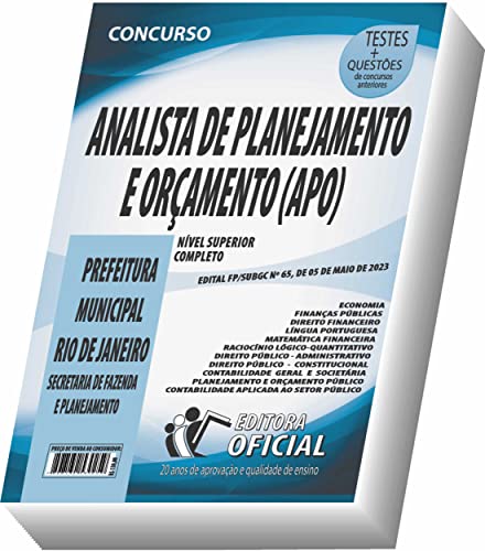 Apostila Prefeitura do Rio de Janeiro - RJ - Analista de Planejamento e Orçamento (APO)