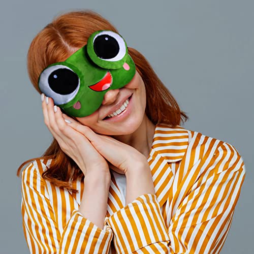 Image of Jenna Fabric Unisex Comfortable Sleeping Soft Funky Eye Mask With Adjustable Strap & Blindfold (Green)