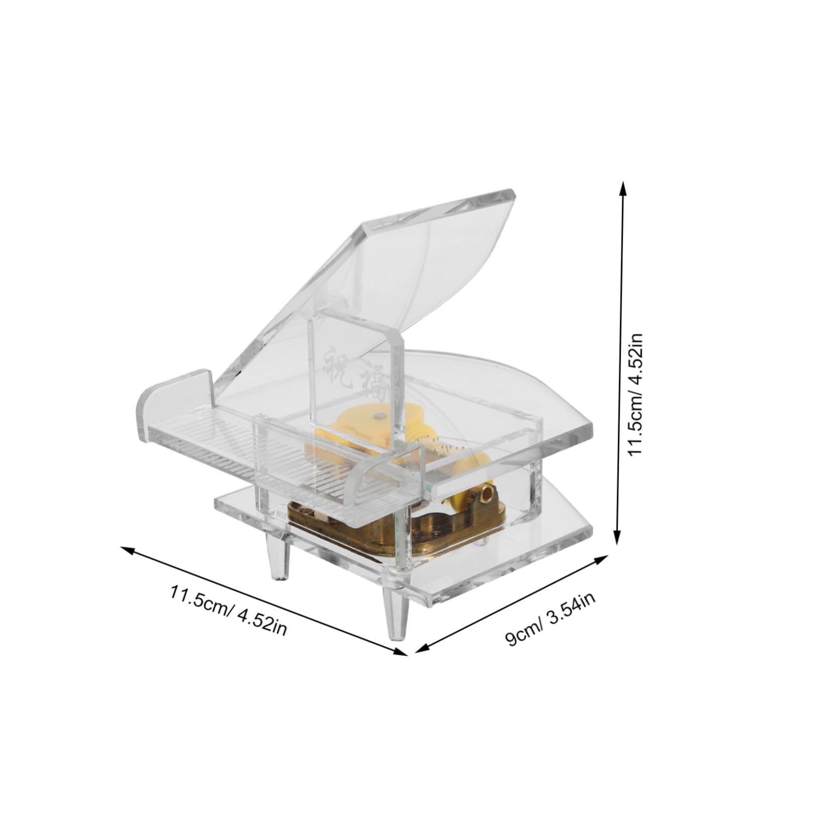 Toyvian Carillon in Vetro Forma di Pianoforte Miniatura Trasparente da Tavolo Decorazione per Interni Melodia Classica per Festival e Regali Speciali