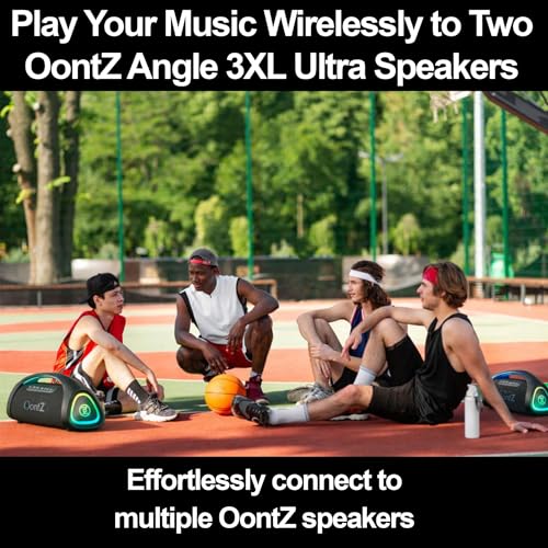 Image of OontZ Angle 3XL Ultra Gen 2 Bluetooth Speaker, 300W, Karaoke, Light Show | X-Bass, 16-hour playtime, 100-ft range, IPX6 protection, included karaoke mic and power bank
