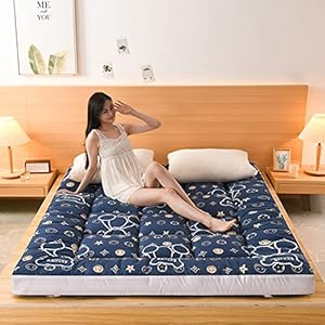 Futonmatrassen Japanse Vloermatras Oprolbare Bedmat Zachte Futonmat Opvouwbare Tatami-mat Slaapmatrassen Voor Vloer Opvouwbare Minimalistische Matras Shiki Futon-kampeermatras
