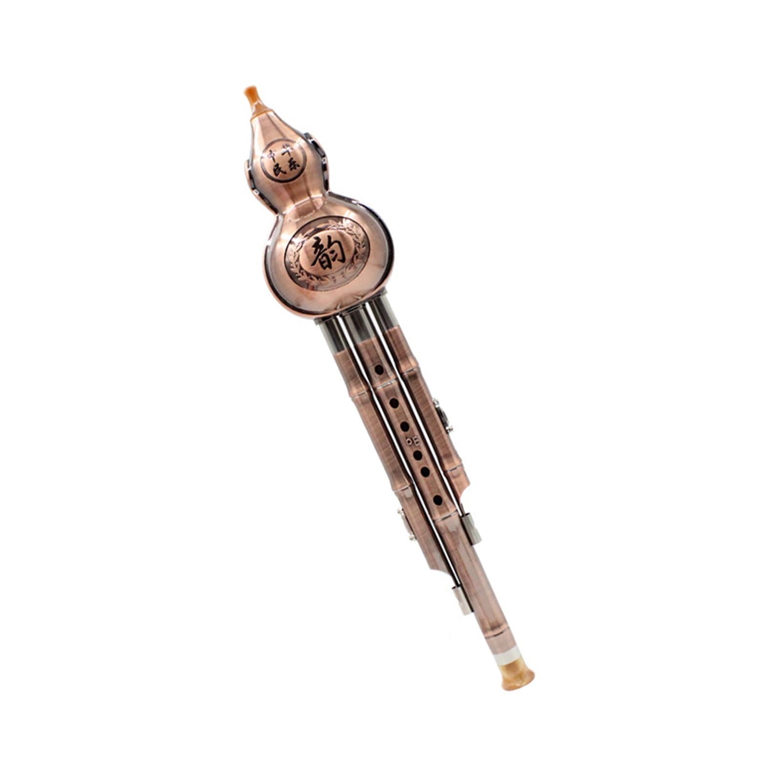 Strumento A Fiato Hulusi In Metallo Spazzolato Placcato In Rame(Bb Key Box)