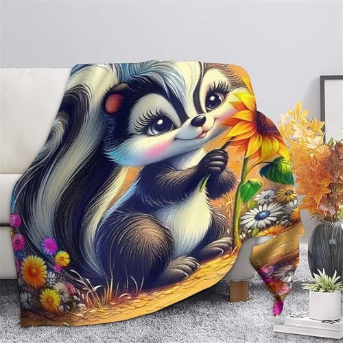 Couverture écureuil plaid peluche microfibre chaude jeté de canapé imprimé 3D 127x152
