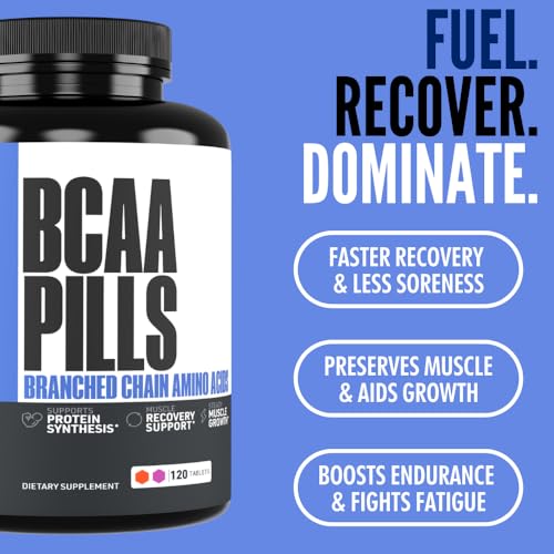 Crazy Muscle BCAA Pills with The Perfect 2:1:1 Ratio of Branched Chain Amino Acids Supplement, 1000mg of BCAAs per Pill (Better Than Capsules), 120 Tablets - Image 6