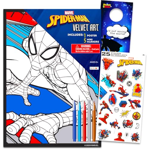 Kit coloriage Spiderman velours idée cadeau anniversaire garçon fille
