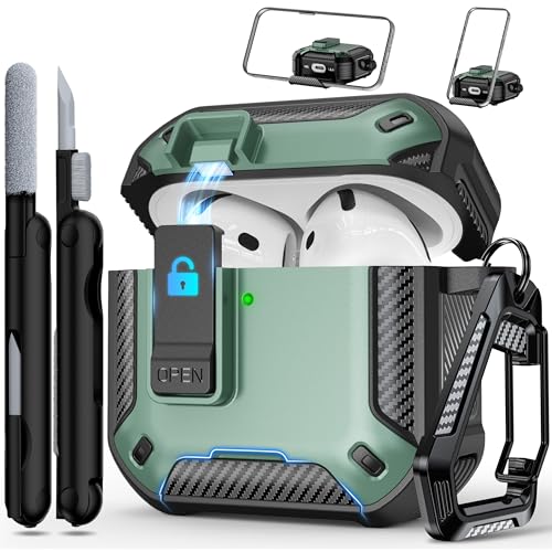 Image of RFUNGUANGO for AirPods 5 /4 Case (2026 /2024) with Lock, Green
