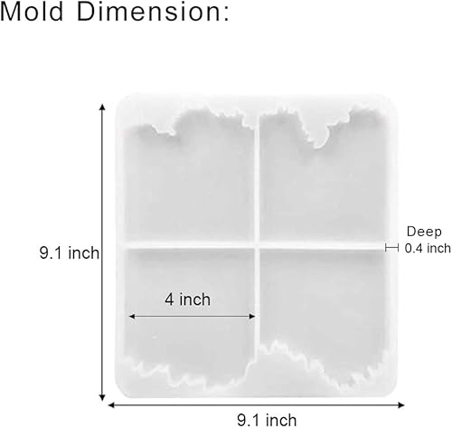 Miniatura 2 de RESINWORLD Moldes para posavasos de ágata geoda de resina + molde de soporte de resina de 3 niveles