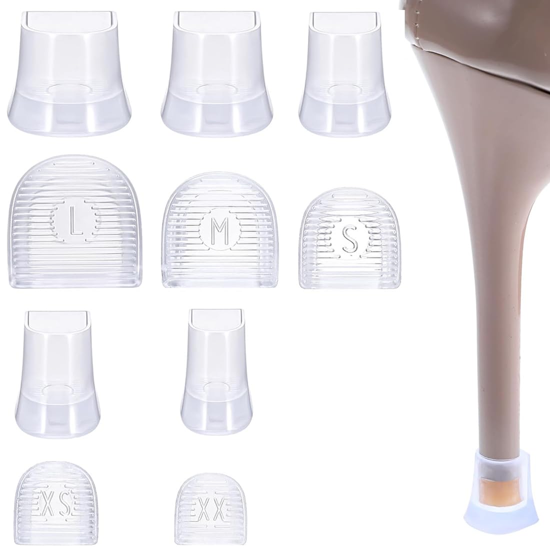 JEYORZY 5 Pares Protectores Para Tacón Alto, Fundas Transparentes Tacones, Stiletto Protectors