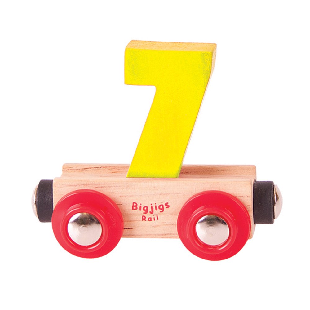 Bigjigs Rail Rail Name Number 7 (Yellow) — image 1