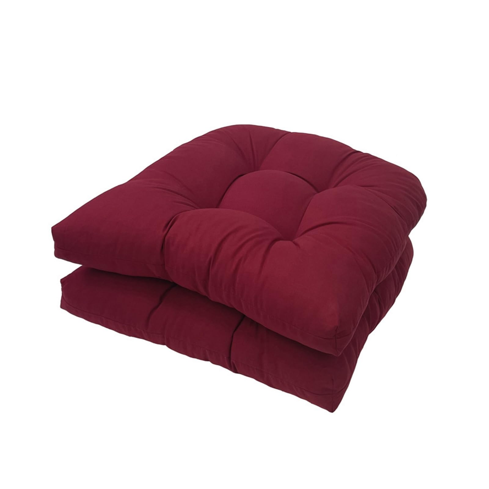 FYHTC 2 Pieces Replacement Cushions U-shaped Cushion Sofa Rattan Chair Cushion California Armchair Sofa Rattan Garden Cushion Seat Pad(Wine red)