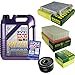 Produktbild QR-PARTS 69370604 Filter Set Inspektionspaket 5 Liter Motoröl Leichtlauf High Tech 5W-40 MANN-FILTER Innenraumfilter Luftfilter Ölfilter