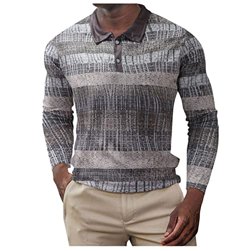 Hatop Polo Shirts for Men Slim Fit Long Sleeve Casual Soft Golf Tennis T-Shirts Collared Shirt, X-Large, Khaki