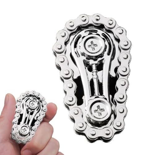 GNALIA Hand Spinners 1 Pièce Chaîne Métal Anti-Stress Jouet Sensoriel Argent 6 Cm Longueur 3.5 Cm Largeur 1.1 Cm Hauteur