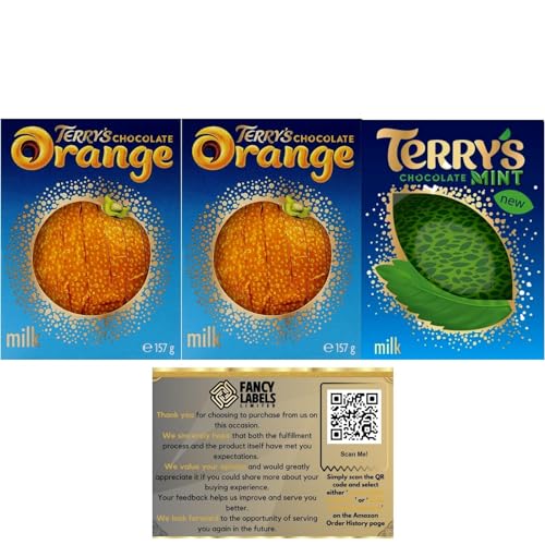 Terry's Chocolate Orange Bundle with 2x Terry's Orange Milk Chocolate 157g and 1x Terry's Chocolate Mint Milk 145g | Chocolate Hamper for Any Occasion | Christmas Gifts for Women And Kids