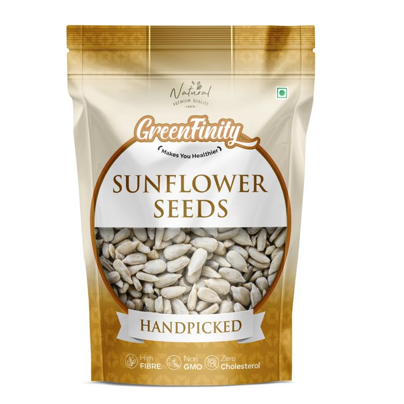 Image of GreenFinity Raw Sunflower Seeds | Rich in Protein, Fiber, Vitamins and Antioxidants | Nutritious Healthy Diet Food for Weight Management, Immunity, Everyday Snacking, Cooking, Salads, Smoothies (1kg)
